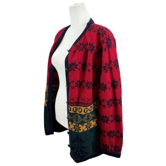 Vintage Graffiti 100% Wool Nordic Cardigan –Patterned Knit - Picture 3 of 10
